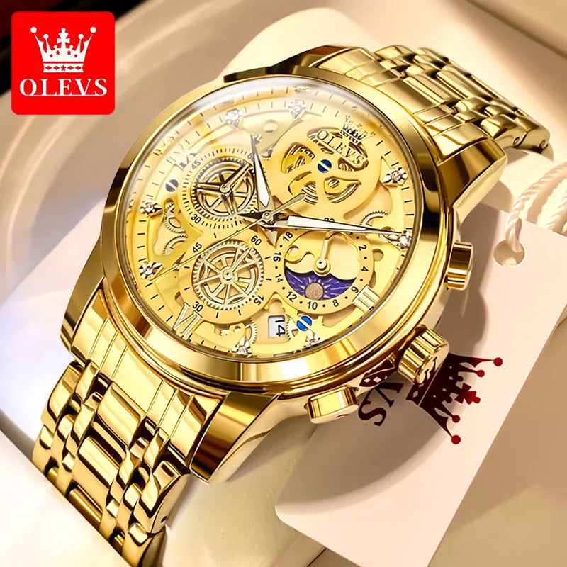 Relógio OLEVS Men's  Luxury Gold